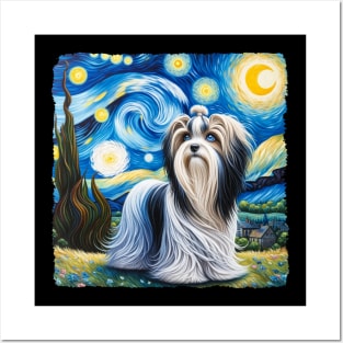 Starry Havanese Dog Portrait - Pet Portrait Posters and Art